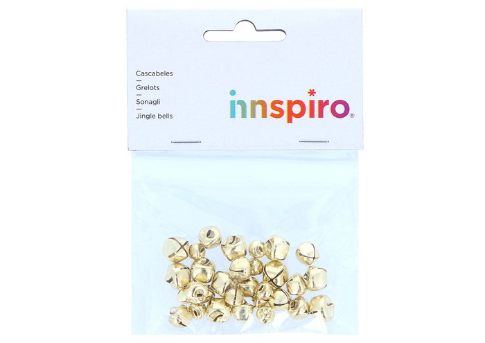 Innspiro Cascabeles de Metal Color Oro 8mm, 10mm y 12mm