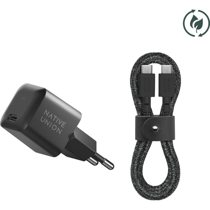 Native Union Cargador Fast GaN 30W USB-C y Cable USB-C Negro Native Union Cargador Fast GaN 30W USB-C y Cable USB-C Negro
