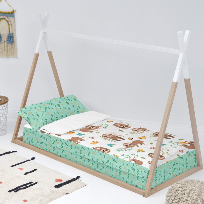 Saco Nórdico sin Relleno HappyFriday Moshi Moshi Happy sloth Multicolor 90 x 200 cm Saco Nórdico sin Relleno HappyFriday Moshi Moshi Happy sloth Multicolor 90 x 200 cm
