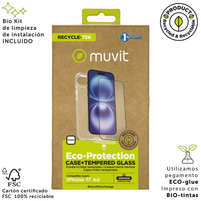 Funda y Protector para Móvil Muvit for Change iPhone Air Negro