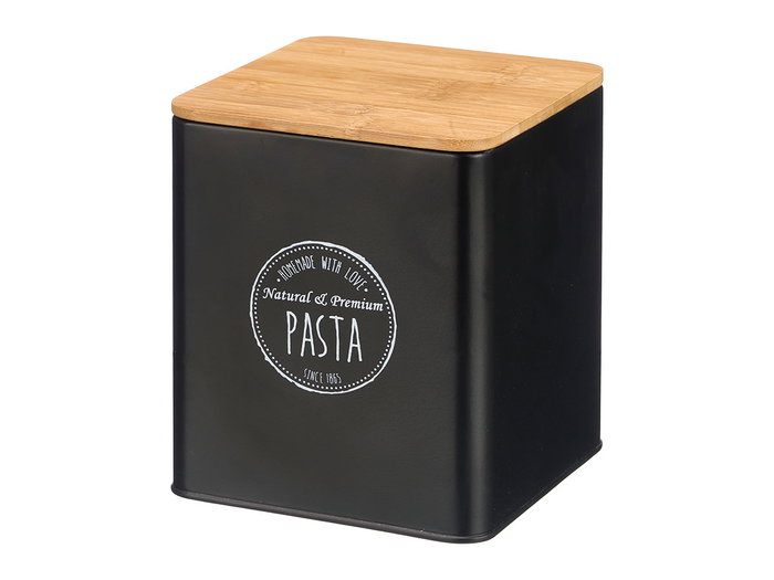 Kinvara Tarro Cuadrado Tapa Bambú Pasta Negro Kinvara Tarro Cuadrado Tapa Bambú Pasta Negro
