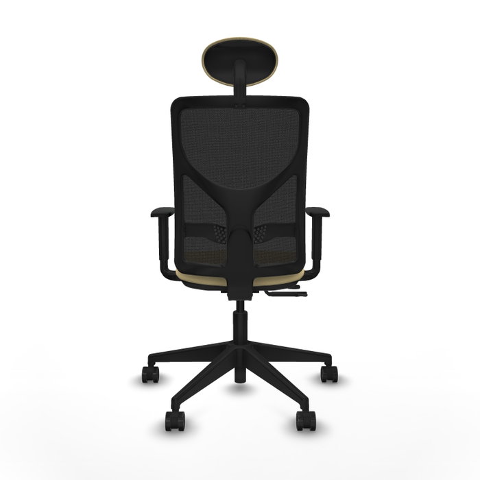 PIQUERAS Y CRESPO Silla de oficina Motilla con mecanismo Sincro/Traslack, Crema y Negro