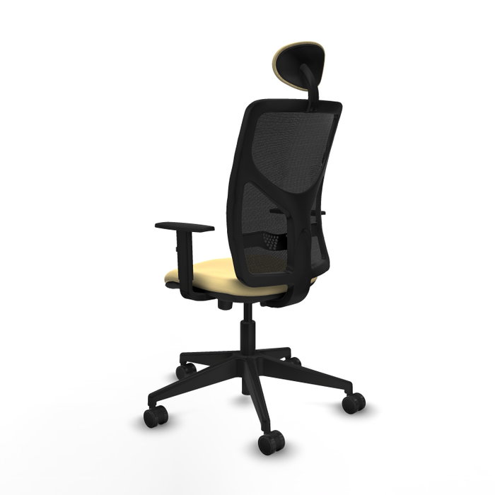 PIQUERAS Y CRESPO Silla de oficina Motilla con mecanismo Sincro/Traslack, Crema y Negro