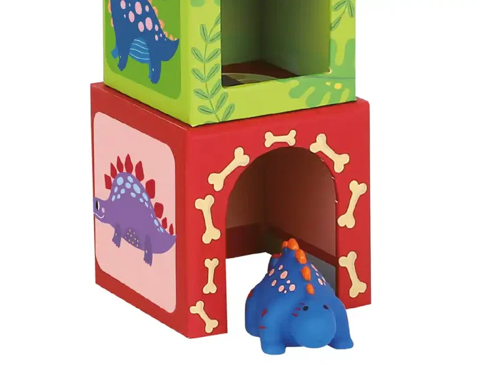 Imaginovo Juego Infantil Cubos Apilables Nidos Dinosaurios +12 meses 12 Piezas 13x13x13cm