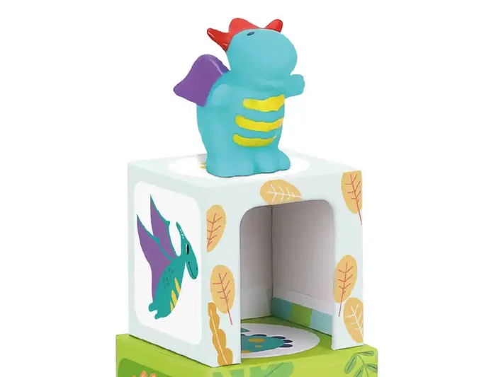Imaginovo Juego Infantil Cubos Apilables Nidos Dinosaurios +12 meses 12 Piezas 13x13x13cm
