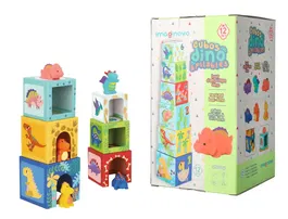 Imaginovo Juego Infantil Cubos Apilables Nidos Dinosaurios +12 meses 12 Piezas 13x13x13cm