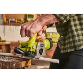 Ryobi Sierra Multimaterial R18MMS-0 18V - Diámetro 85mm x 15mm, 4.250rpm, con Hojas Multimaterial y Baldosas, Guía Paralela, Boquilla de Succión