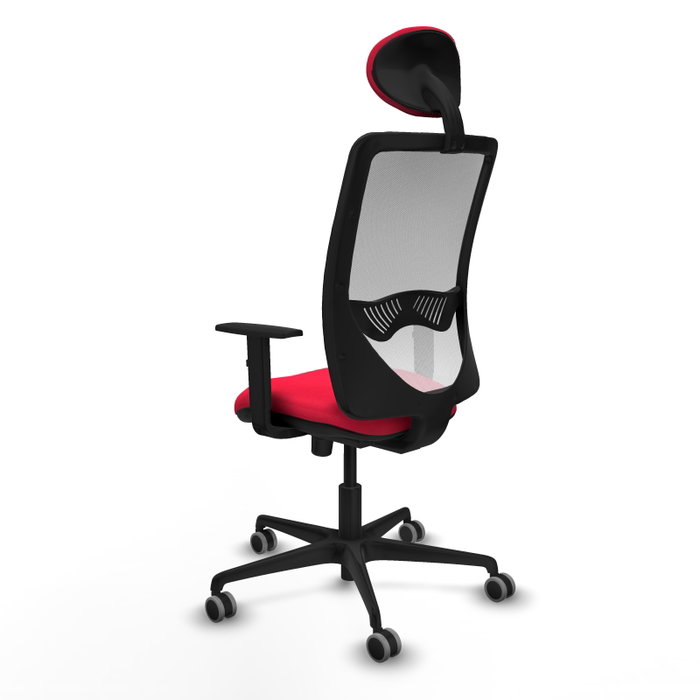 PIQUERAS Y CRESPO Silla de oficina Zulema con mecanismo Sincro Rojo y Blanco