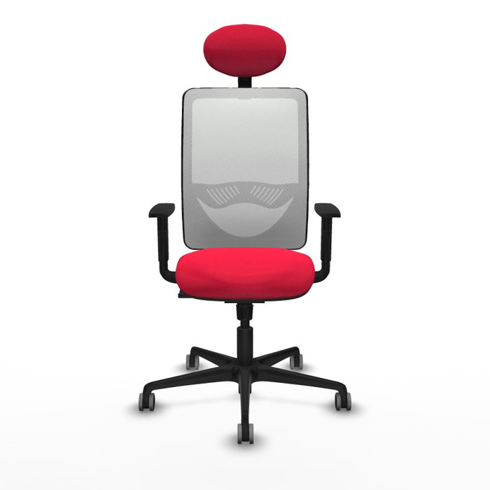 PIQUERAS Y CRESPO Silla de oficina Zulema con mecanismo Sincro Rojo y Blanco