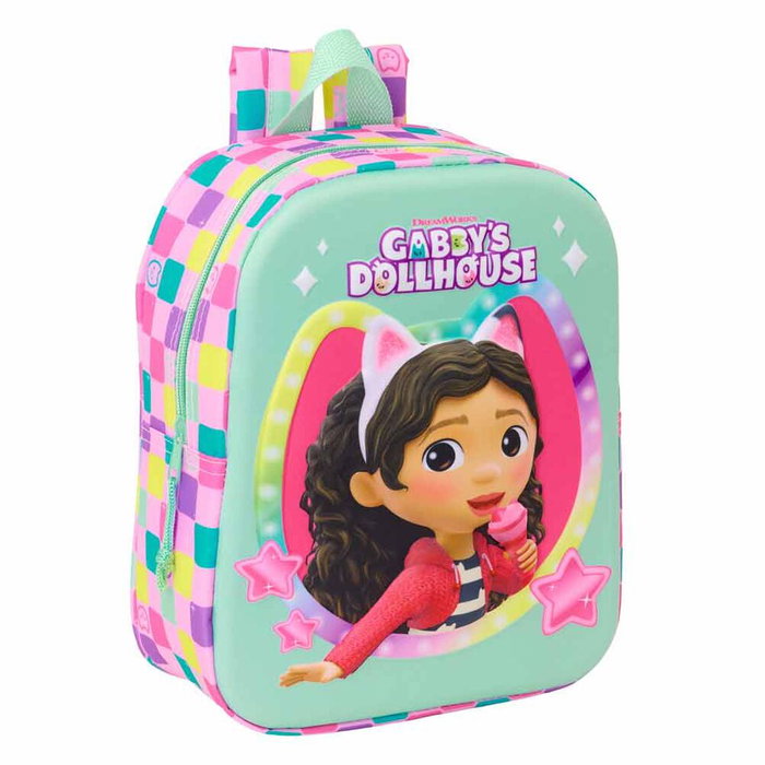SAFTA Mochila 3D La Casa de Muñecas de Gabby Guarderia Preescolar 27cm