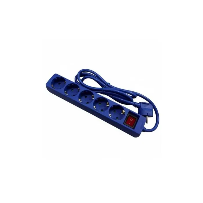 Phasak BN 0825 - Regleta eléctrica con interruptor, 5 tomas Schuko CEE 7/7, 3680W, cable 1.8 m, color azul, plástico PVC resistente Phasak BN 0825 - Regleta eléctrica con interruptor, 5 tomas Schuko CEE 7/7, 3680W, cable 1.8 m, color azul, plástico PVC resistente