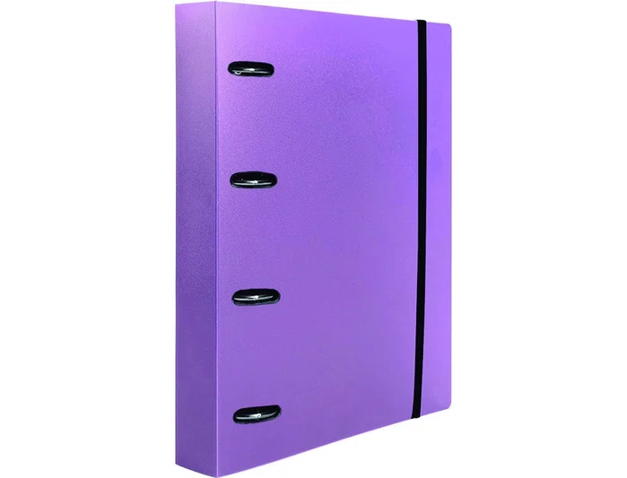 Liderpapel Carpeta con Recambio A4 Cuadro 5mm 100 Hojas 80g Polipropileno 4 Anillas 40mm Lavanda Opaco