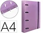 Liderpapel Carpeta con Recambio A4 Cuadro 5mm 100 Hojas 80g Polipropileno 4 Anillas 40mm Lavanda Opaco