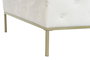 DKD Home Decor Descalzadora Blanco Dorado 100 x 45 x 100 cm Poliester Metal Capitone