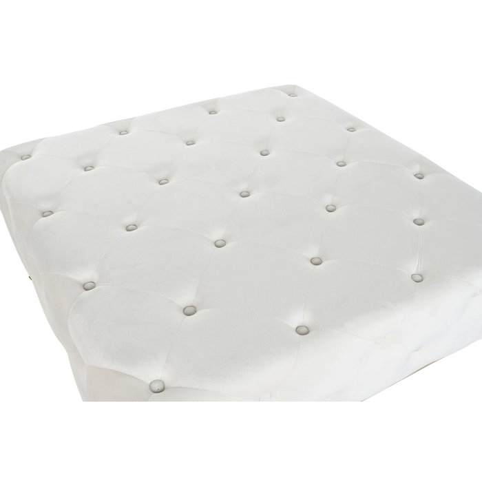 DKD Home Decor Descalzadora Capitoné Blanco y Dorado