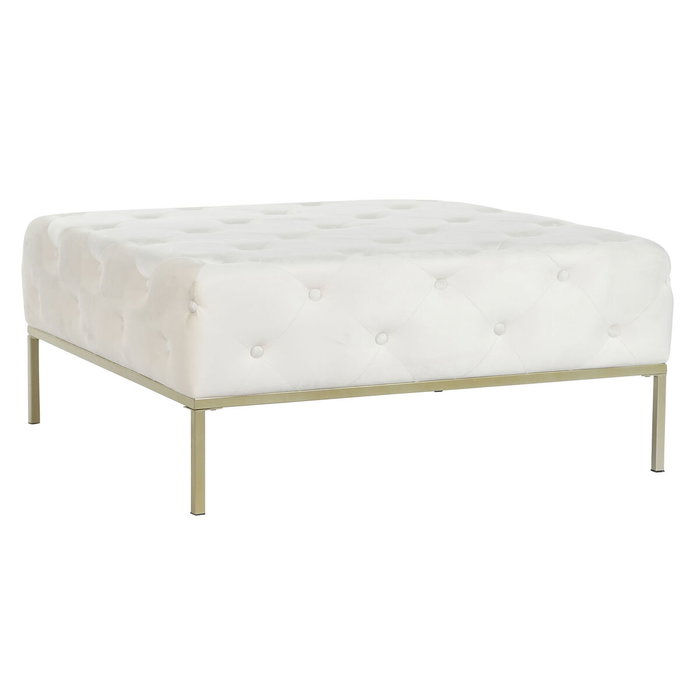 DKD Home Decor Descalzadora Capitoné Blanco y Dorado