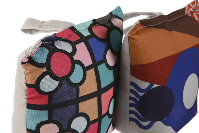 DKD Home Decor Sujetapuertas Moderno Multicolor 25x10x21 cm Algodon Arena (2 Unidades)