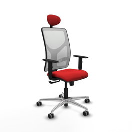 PIQUERAS Y CRESPO Silla de oficina Motilla con Mecanismo Sincro, Rojo y Blanco