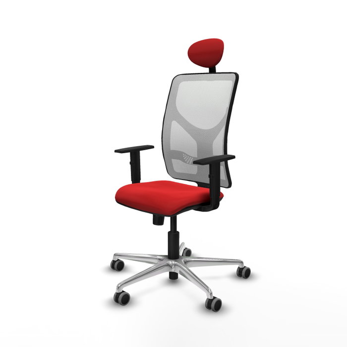 PIQUERAS Y CRESPO Silla de oficina Motilla con Mecanismo Sincro, Rojo y Blanco