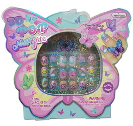 HOT FOCUS Kit de uñas y anillo Butterfly Colección Rainbow