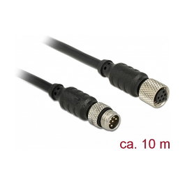 DeLOCK 12643 Cable para sensor/actuador M8 a M8 de 0,1 m