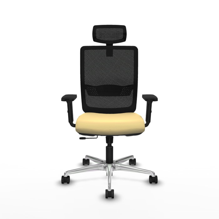 PIQUERAS Y CRESPO Silla de oficina Haches Sincro/Traslack Crema y Negro