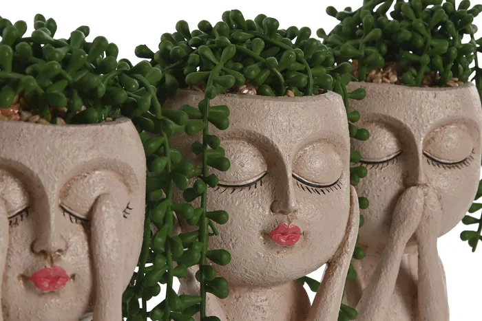DKD Home Decor Planta Resina PE Surtido de 3