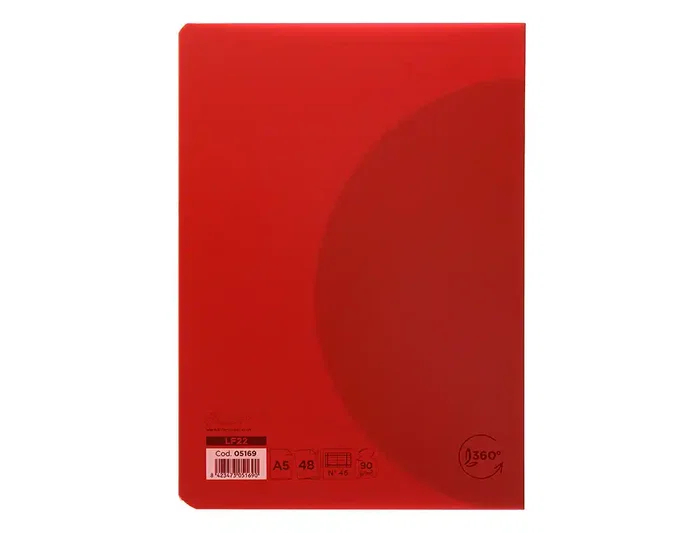 Liderpapel Libreta 360 Tapa Plástico A5 48 Hojas 90gr Rayado Nº46 Colores Surtidos