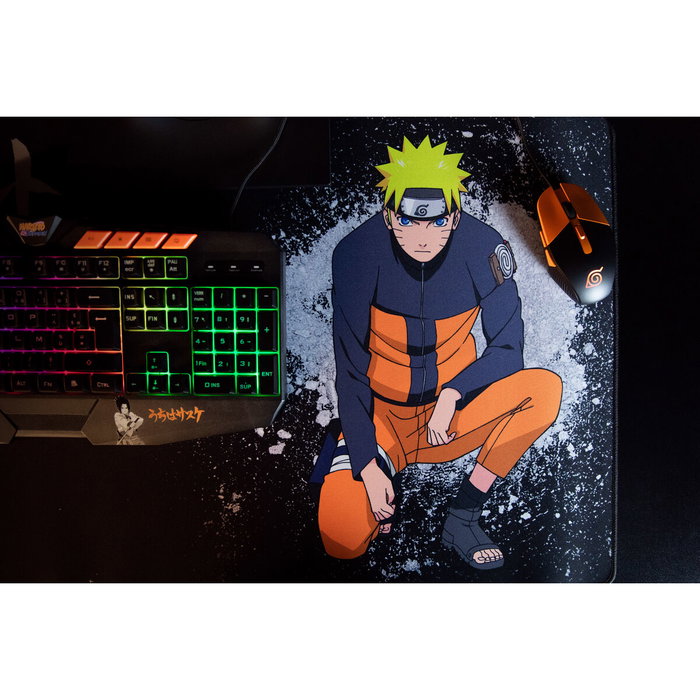 Konix Alfombrilla de ratón Naruto Shippuden XXL 90 x 46 cm Negro