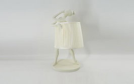 DKD Home Decor Lámpara de Sobremesa Bailarina Blanca en Resina
