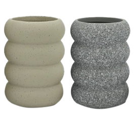 DKD Home Decor Portacepillos de Dolomite Surtido de 2 Unidades