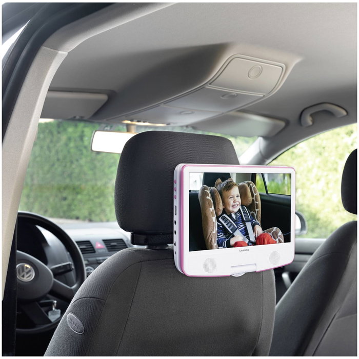 Lenco DVP-910 Reproductor de DVD portátil convertible con pantalla TFT de 9 pulgadas, Negro/Rosa Lenco DVP-910 Reproductor de DVD portátil convertible con pantalla TFT de 9 pulgadas, Negro/Rosa