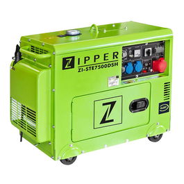 ZIPPER ZI-STE7500DSH Grupo Electrógeno Diésel, 5700W, 6500W Máx, 230V, 50Hz, con Ruedas