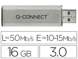 Q-connect Memoria USB Flash 16 GB 3.0 Plateada