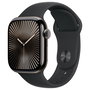Apple Watch Series 10 GPS + Cellular 42 mm Caja Titanio Pizarra con Correa Deportiva Negra S/M, Reloj Inteligente, 64 GB, Pantalla OLED, watchOS 11, Resistente al Agua