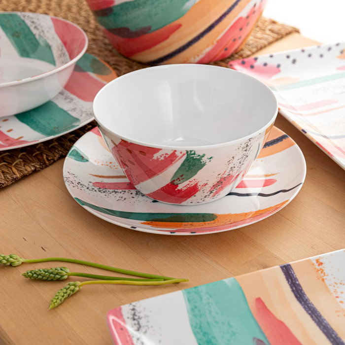 Ensaladera Melamina Acuarela Quid 25x12 cm (24 Unidades)