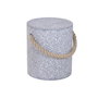 DKD Home Decor Mesita Auxiliar de Hormigón y Cuerda Terrazo Gris