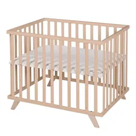 Roba Parque infantil ROB4005317333564 - 75 x 100 cm - Gris con alfombra de juegos 'Lil Planet' - Madera natural