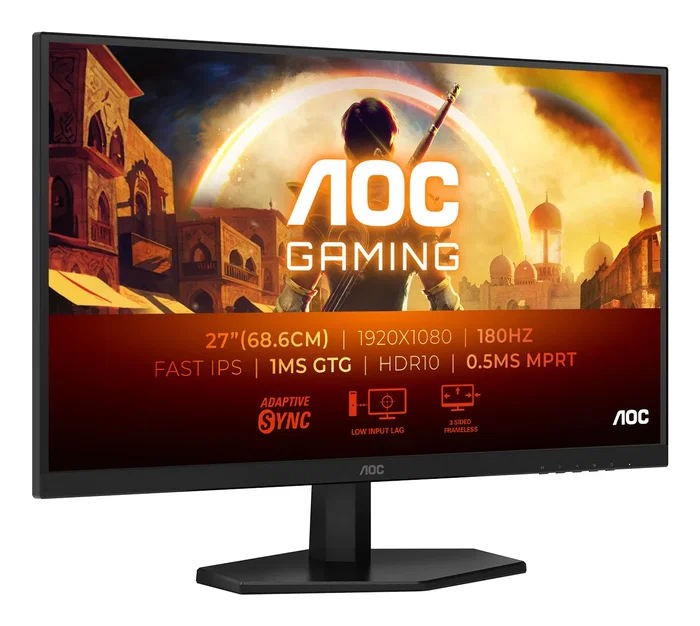 AOC 27G42E Monitor Gaming 27'' FHD Fast IPS 180Hz 0.5ms MPRT 1ms GtG HDR10 Black