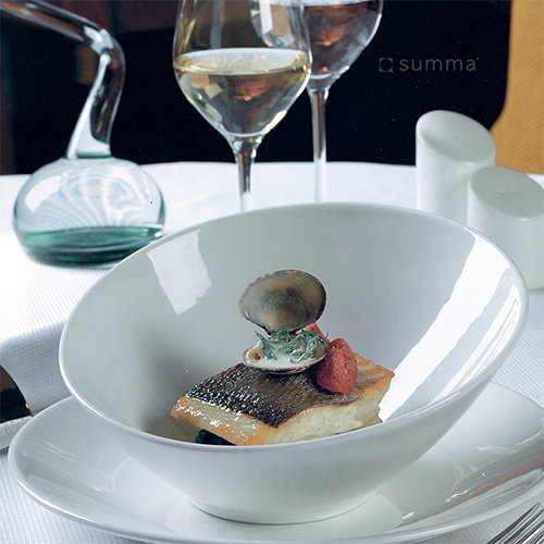 Summa Bol Inclinado 9 cm - Bowl de Porcelana Marfil, Capacidad 10 cl (Set de 12)