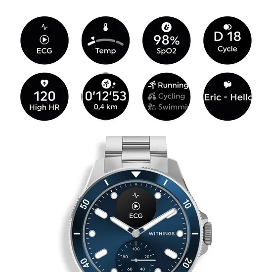 Withings Scanwatch Nova Reloj Inteligente 42mm Azul Hombre