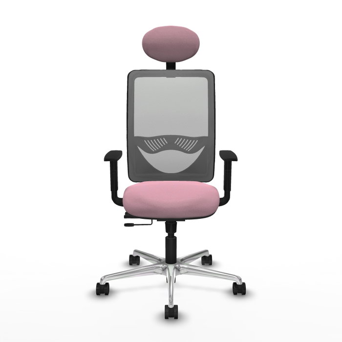 PIQUERAS Y CRESPO Silla de oficina Zulema Rosa y Gris con Mecanismo Sincro/Traslack PIQUERAS Y CRESPO Silla de oficina Zulema Rosa y Gris con Mecanismo Sincro/Traslack