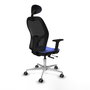 PIQUERAS Y CRESPO Silla de oficina Jorquera con mecanismo Sincro/Traslack Azul claro y Negro