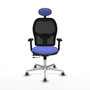 PIQUERAS Y CRESPO Silla de oficina Jorquera con mecanismo Sincro/Traslack Azul claro y Negro