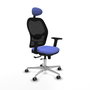PIQUERAS Y CRESPO Silla de oficina Jorquera con mecanismo Sincro/Traslack Azul claro y Negro