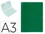 Liderpapel Carpeta Planos A3 Cartón Gofrado n 12 Verde Sencilla con Gomas
