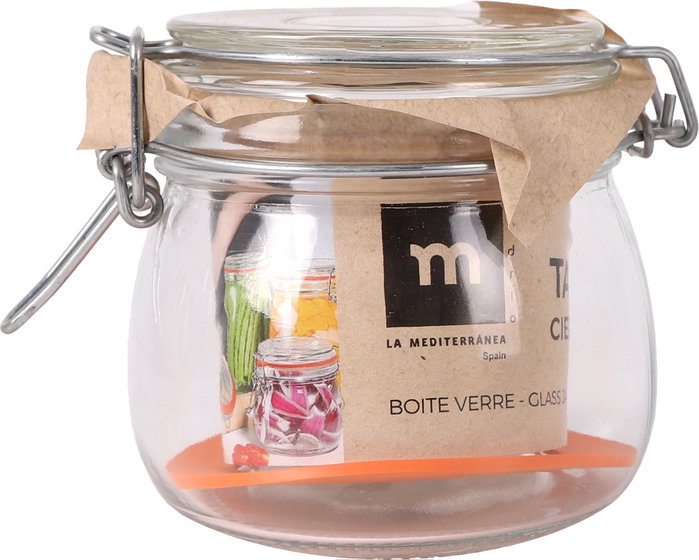 La Mediterranea Tarro Hermético Vidrio Clip 500 ml (12 Unidades)