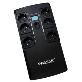 PHASAK SAI 800VA KRYPTOS Interactivo con 6 tomas, USB de carga y RJ45