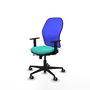 PIQUERAS Y CRESPO Silla de oficina Jorquera con mecanismo Sincro/Traslack, Turquesa y Azul