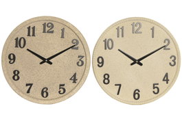 DKD Home Decor Reloj de Pared de Resina y MDF, Surtido de 2 Modelos, Blanco y Beige